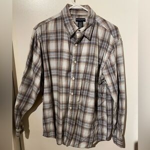 Men's old college inn Brown and blues Plaid Shirt